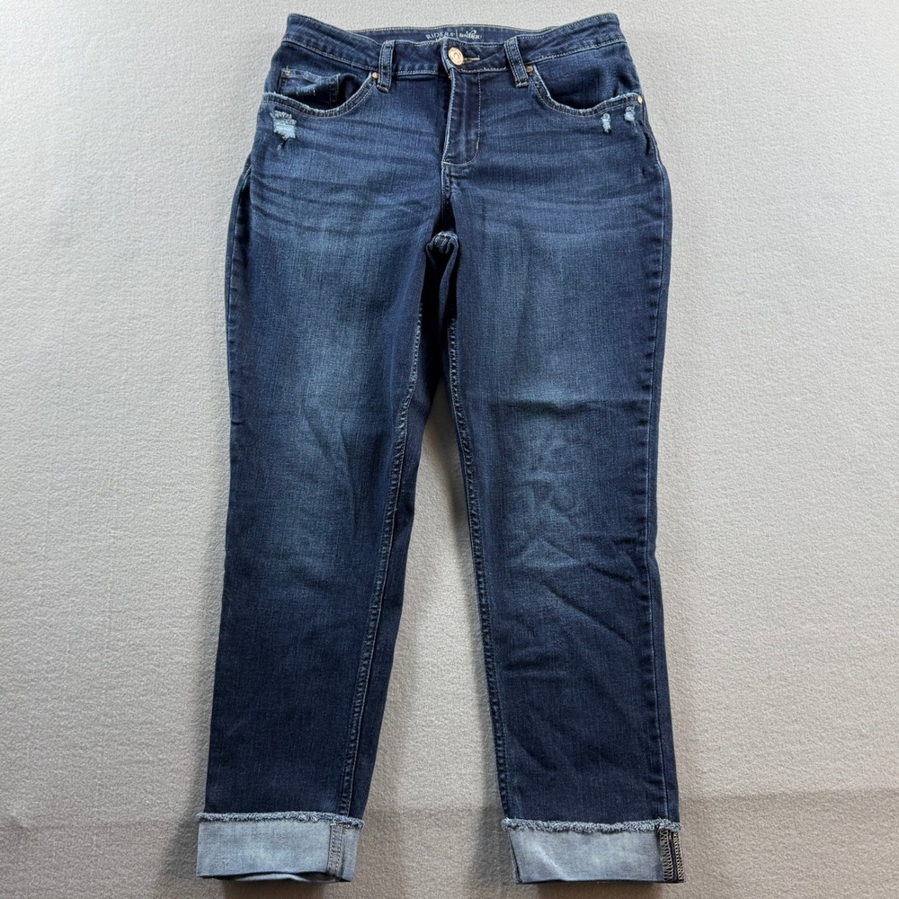 Riders by Lee Indigo Jeans Womens 8M Blue Distressed Cuffed Crop 30x25